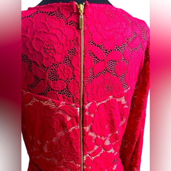Brand: Rebecca B. Red lace dress, stretch size: 12 - Picture 4 of 11